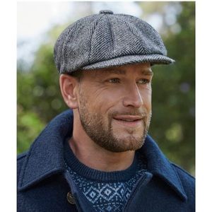 WoolOvers Men’s 100% Wool Bakers Boy Slate Grey Cap Hat NWT Sz M